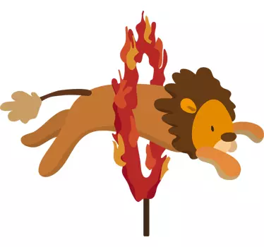 Circus Fire Lion Wall Sticker - TenStickers