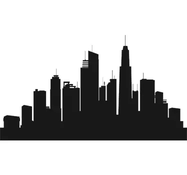 City Skyline Blackboard Sticker - TenStickers