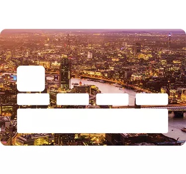 Cityscape sunset credit card sticker - TenStickers