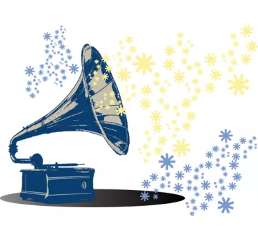 Classic Record Player Wall Sticker - TenStickers