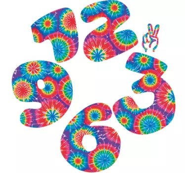 Clock tie dye sticker clock - TenStickers