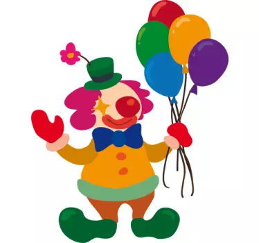 Clown with Balloons Kids Stickers - TenStickers