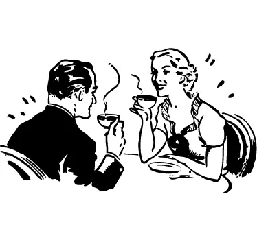 Coffee Date Wall Sticker - TenStickers