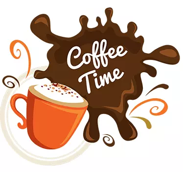 Coffee time splatter drink wall sticker - TenStickers