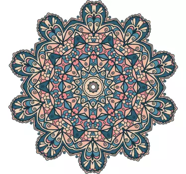 Colorful vintage mandala drawing Abstract Wall Sticker - TenStickers