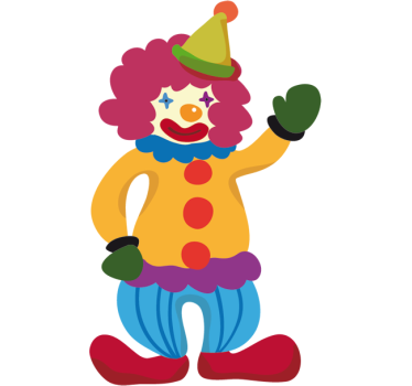 Colourful Clown Sticker - TenStickers