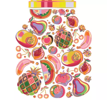 Colourful Food Art Sticker - TenStickers