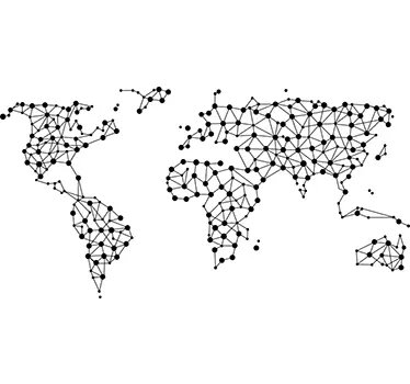 Connections world map sticker - TenStickers