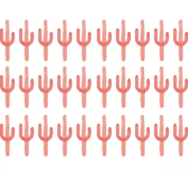 coral cactus print plant wall decal - TenStickers