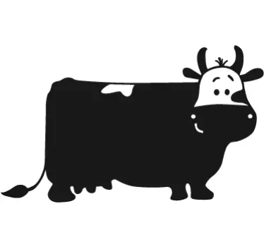 Cow Blackboard Wall Sticker - TenStickers