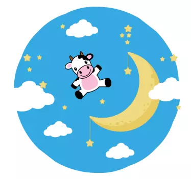 Cow on the Moon Wall Sticker - TenStickers