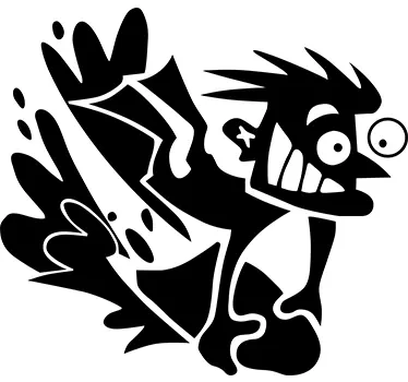 Crazy Surfer Decorative Kid's Wall Sticker - TenStickers