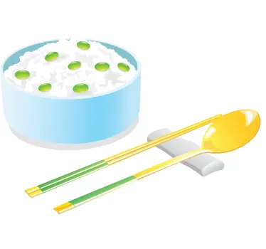 Cuisine wall sticker rice bowl utensils - TenStickers