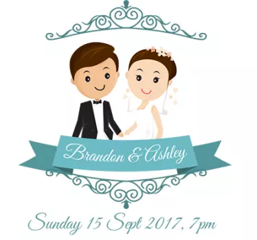 Customisable Bride And Groom Wall Sticker - TenStickers