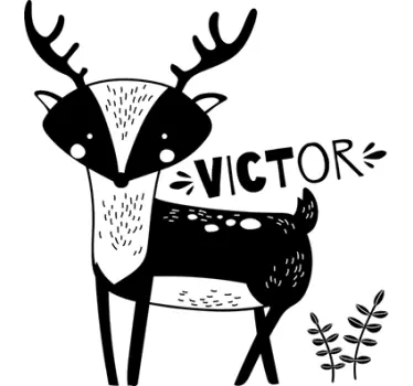 Customizable deer illustration wall art - TenStickers