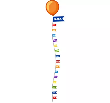 Customizable globe meter height chart wall sticker - TenStickers