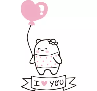 Cute Heart Balloon wall stickers for kid - TenStickers