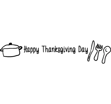 Cutlery and text thanksgiving sticker - TenStickers