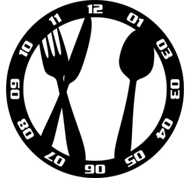 Cutlery Clock Sticker - TenStickers