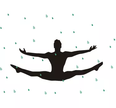 Dancer in the rain dance sticker - TenStickers