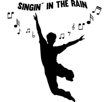 Text singing in the rain person dance wall sticker - TenStickers
