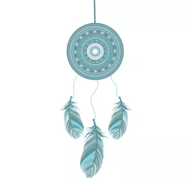 Decorative Blue Dreamcatcher Sticker - TenStickers