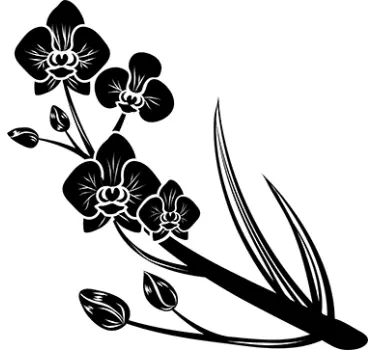 Decorative Orchid Sticker - TenStickers