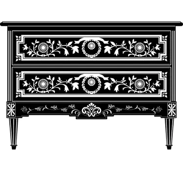 Decorative Table with Drawers Sticker - TenStickers