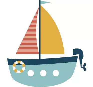 Dinghy Boat Kids Sticker - TenStickers