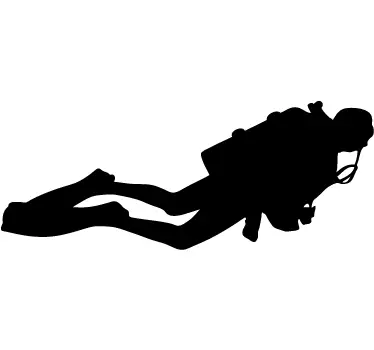 Diver Silhouette Sticker - TenStickers