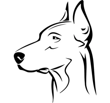 Dog face vinyl doberman wall decor - TenStickers