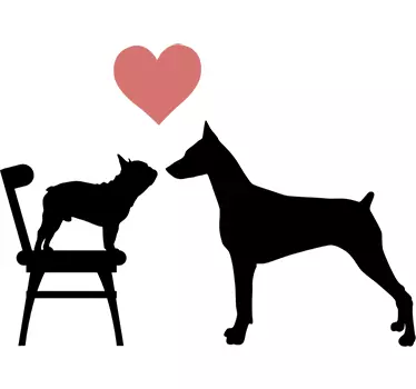 Dogs in love wall decor - TenStickers