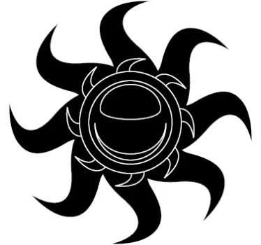 Double Spiral Sun Sticker - TenStickers