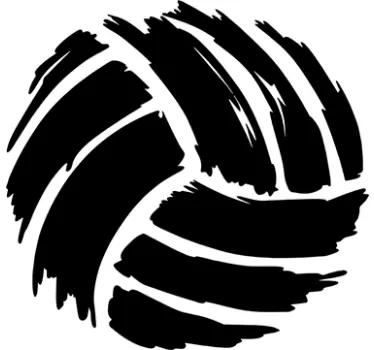 Drawing brush volleyball wall decal - TenStickers