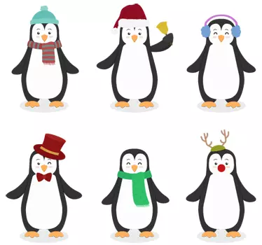 Dressed Penguins Wall Sticker - TenStickers