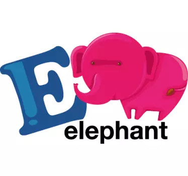 E for Elephant Wall Sticker - TenStickers