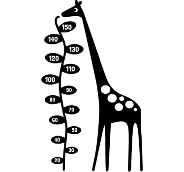 Eating Giraffe Height Chart Sticker - TenStickers