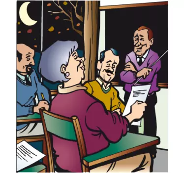 Elderly Classes Decorative Sticker - TenStickers