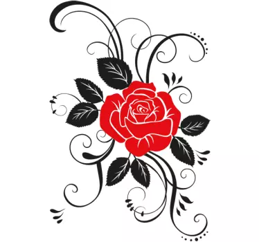 Elegant Rose Flower Wall Sticker - TenStickers