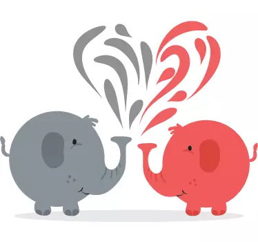 Elephant Love Wall Sticker - TenStickers