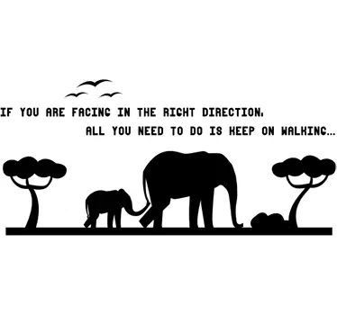 Elephant Silhouettes Motivational Sticker - TenStickers