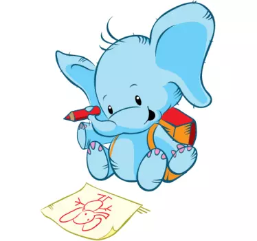 Elephante Colouring Kids Sticker - TenStickers