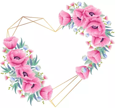 eucalyptus flowers heart love wall decal - TenStickers