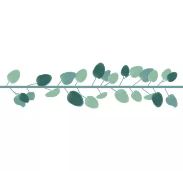 Eucalyptus leaves border wall decal - TenStickers