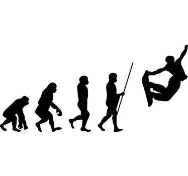 Evolution of Man Snowboard Theme Wall Sticker - TenStickers