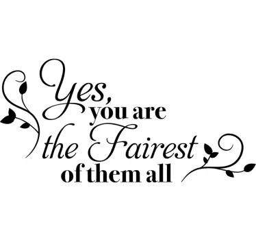 Fairest of them all text mirror sticker - TenStickers