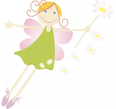 Fairy with Flowers Kids Sticker - TenStickers
