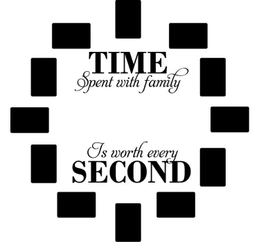 Family clock frame for living room wall with text sticker - TenStickers