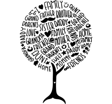 Family Home Tree Wall Sticker - TenStickers