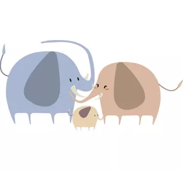 Family of Elephants Wall Sticker - TenStickers